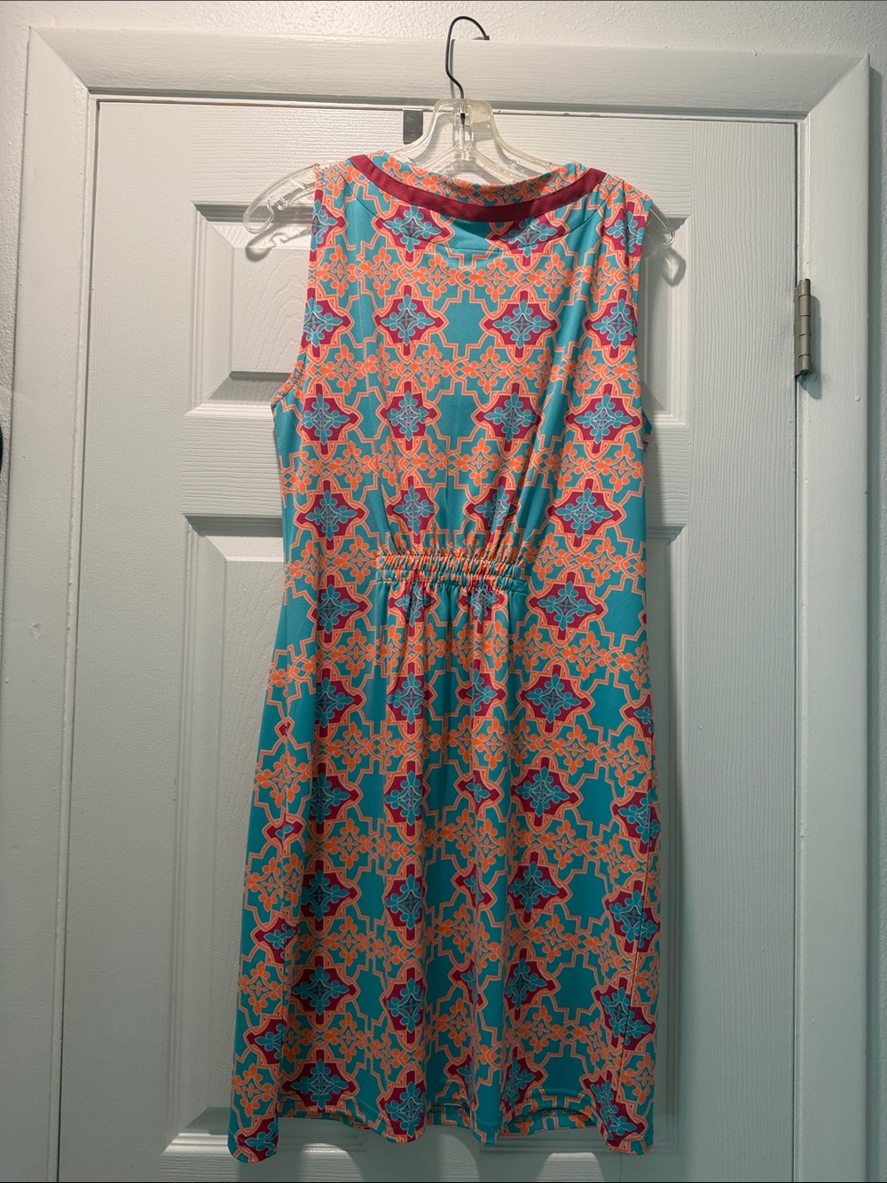 Tracy Negoshian Aqua Coral Patterned V-Neck Sleeveless Mini - Picture 4 of 4